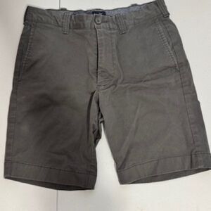 USED Men's J. Crew Flex Chino Flat Front Shorts Color Dark Grey Size 29